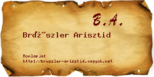 Brüszler Arisztid névjegykártya